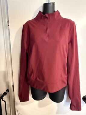 Yogalicious Lux Burgundy Half-Zip Pullover Sweatshirt XXL